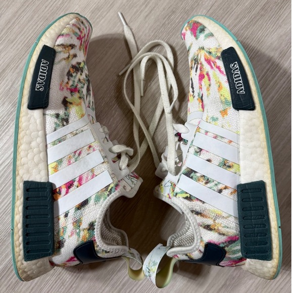 adidas Other - Adidas NMD R1 Watercolor Floral Tie Dye Sneakers GX5372 Mens 9.5 White Multi